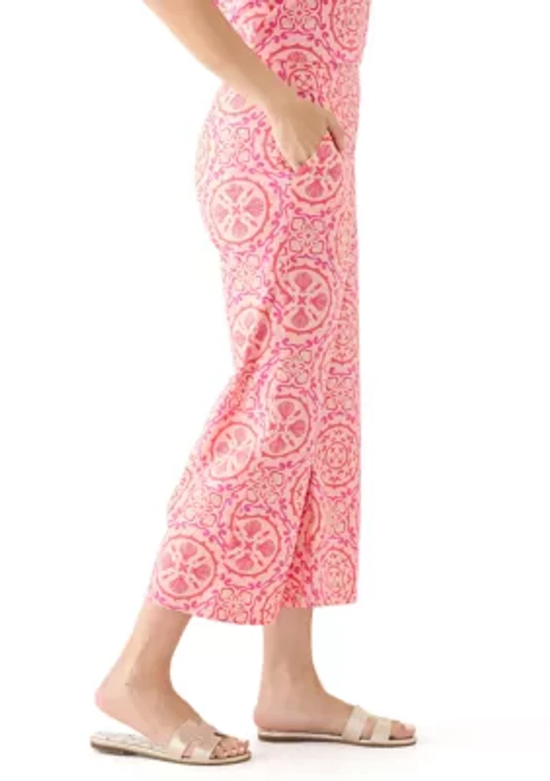 Women's Printed Poplin Pants