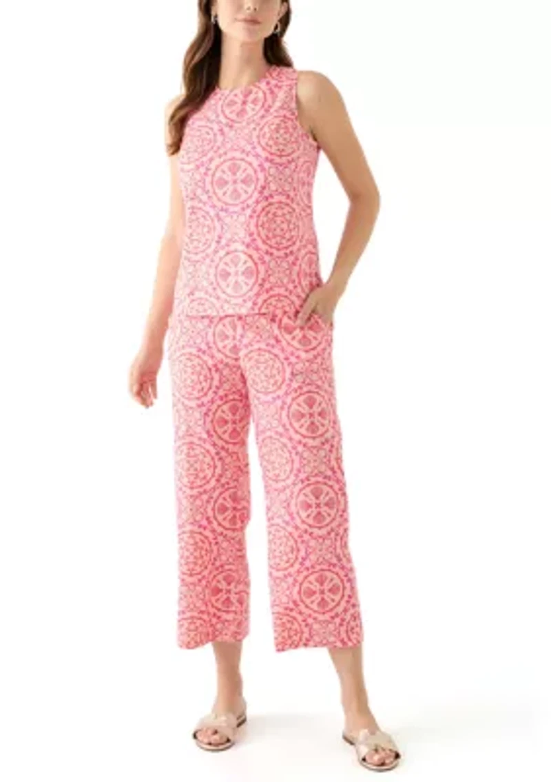 Women's Printed Poplin Pants