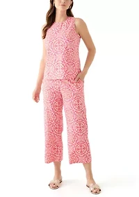 Women's Printed Poplin Pants