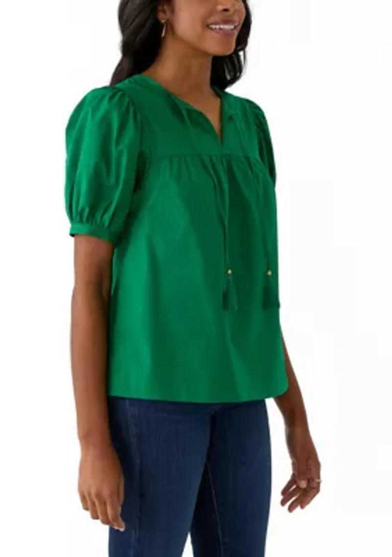 Women's Tassel Peasant Top