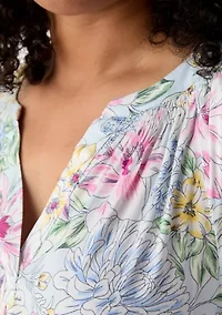 Women's Printed Peasant Top