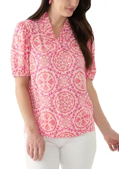 Women's Ruffle Printed Top