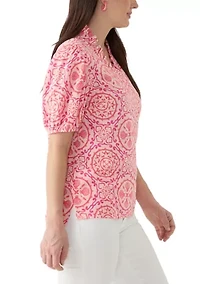 Women's Ruffle Printed Top