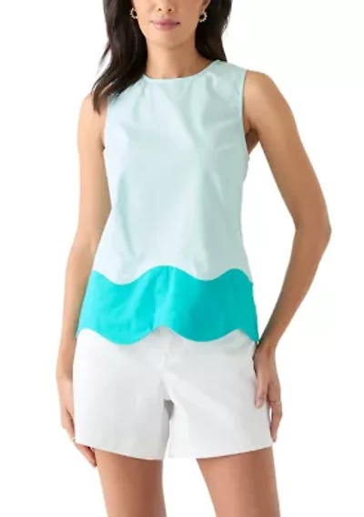 Women's Sleeveless A-Line Trim Top