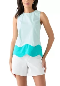Women's Sleeveless A-Line Trim Top
