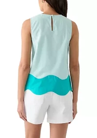 Women's Sleeveless A-Line Trim Top