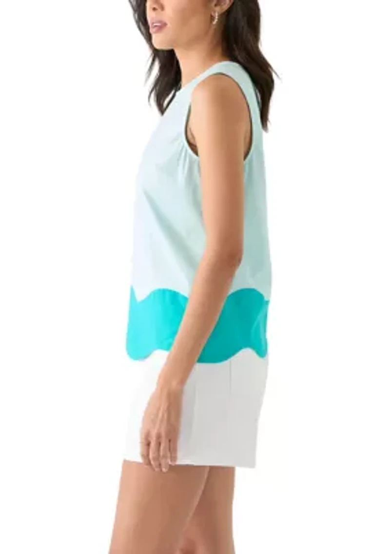 Women's Sleeveless A-Line Trim Top