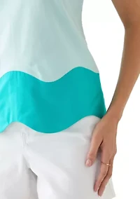 Women's Sleeveless A-Line Trim Top