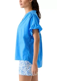 Women's Solid Bell Sleeve Top