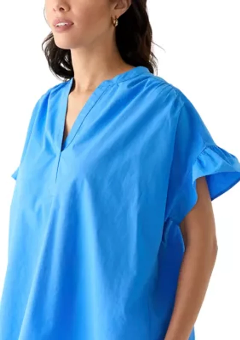 Women's Solid Bell Sleeve Top