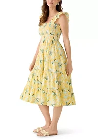 Women's Sleeveless Smocked Midi Dress