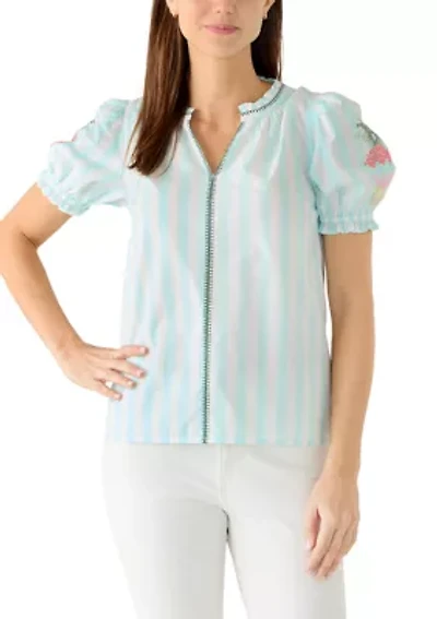 Women's Puff Sleeve Peasant Top