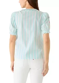 Women's Puff Sleeve Peasant Top