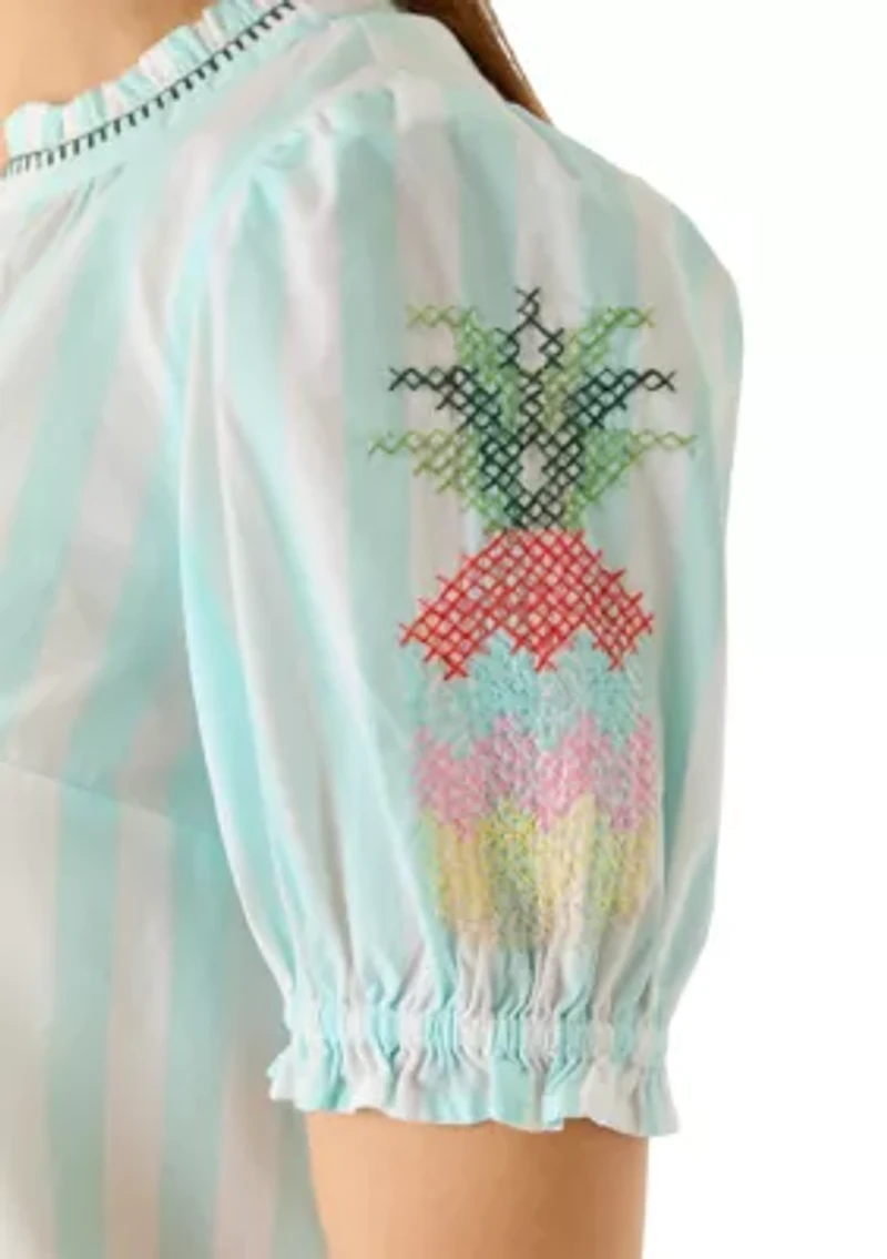Women's Puff Sleeve Peasant Top