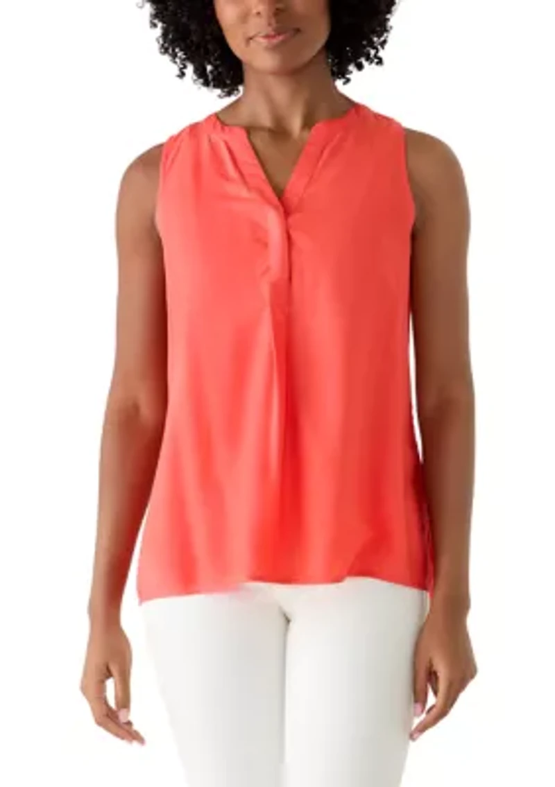 Women's Sleeveless Print Peasant Top