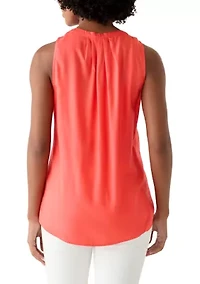 Women's Sleeveless Print Peasant Top