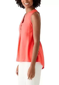 Women's Sleeveless Print Peasant Top