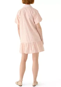 Women's Short Sleeve Flounce Shirtdress