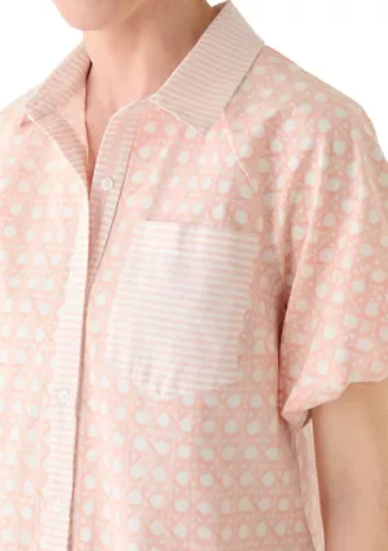 Women's Short Sleeve Flounce Shirtdress