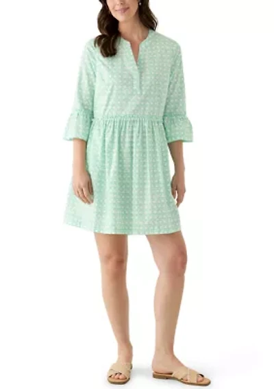 Women's Three-Quarter Sleeve Flounce Tiered Dress