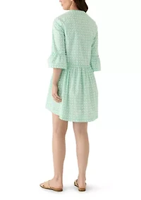 Women's Three-Quarter Sleeve Flounce Tiered Dress