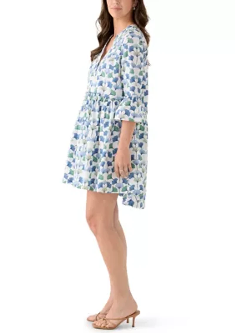 Women's Three-Quarter Sleeve Flounce Tiered Dress