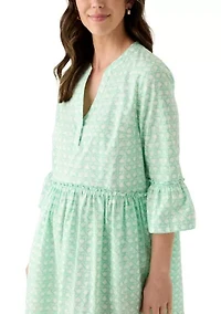 Women's Three-Quarter Sleeve Flounce Tiered Dress