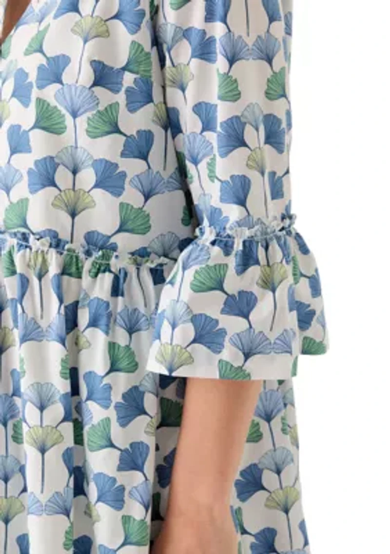 Women's Three-Quarter Sleeve Flounce Tiered Dress