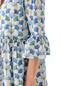 Women's Three-Quarter Sleeve Flounce Tiered Dress