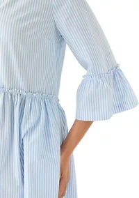 Women's 3/4 Sleeve Flounce Tiered Shift Dress