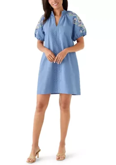 Women's Short Sleeve Textured Mini Dress