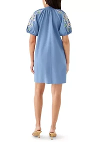 Women's Short Sleeve Textured Mini Dress