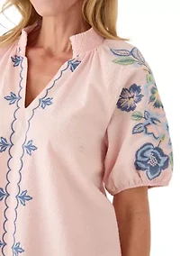 Women's Short Sleeve Textured Mini Dress