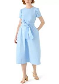 Women's Short Sleeve Pintuck Knit Dress