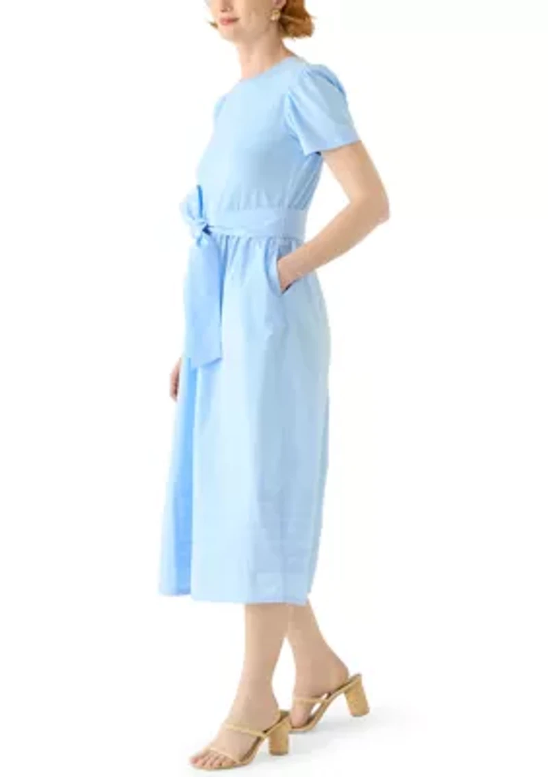 Women's Short Sleeve Pintuck Knit Dress