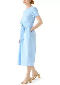 Women's Short Sleeve Pintuck Knit Dress