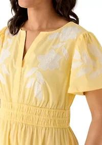 Women's Short Sleeve Waisted Maxi Dress