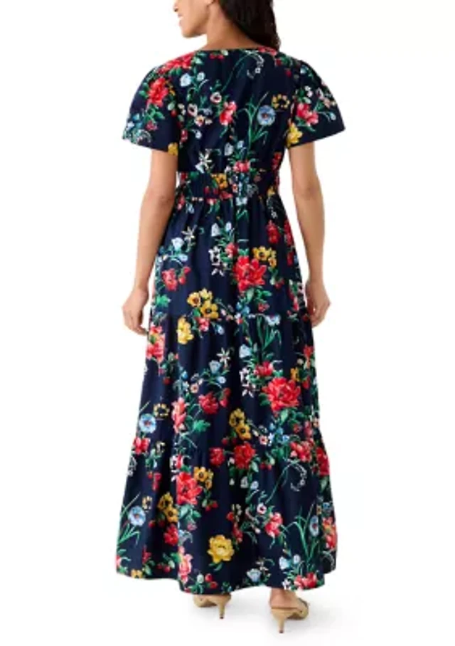 kensie short sleeve smocked waist a line midi dress Kensie Short Sleeve Smocked Waist A-Line Midi Dress, Womens, 6, Green