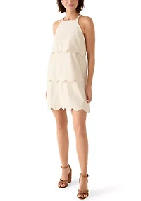Women's Sleeveless Scallop Tier Dress