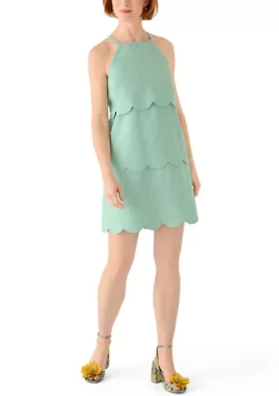 Women's Sleeveless Scallop Tier Dress
