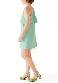 Women's Sleeveless Scallop Tier Dress