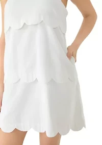 Women's Sleeveless Scallop Tier Dress