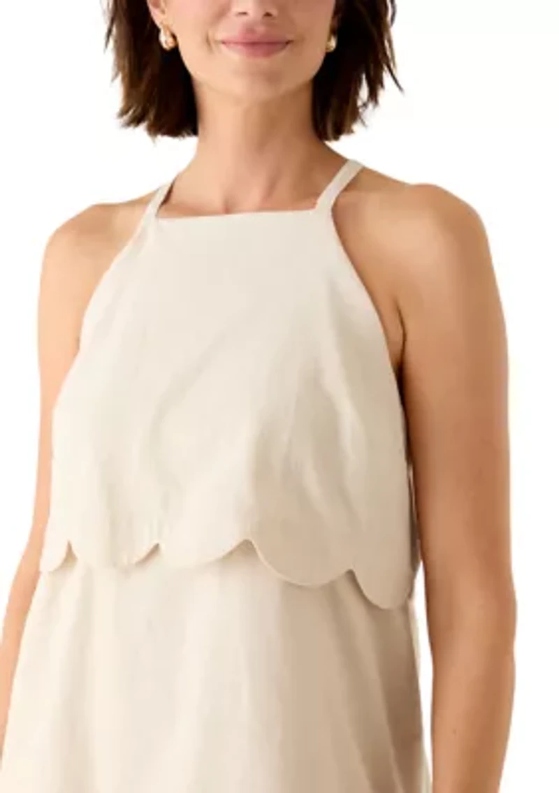 Women's Sleeveless Scallop Tier Dress