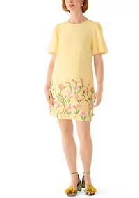 Women's Short Sleeve 3D Floral Dress