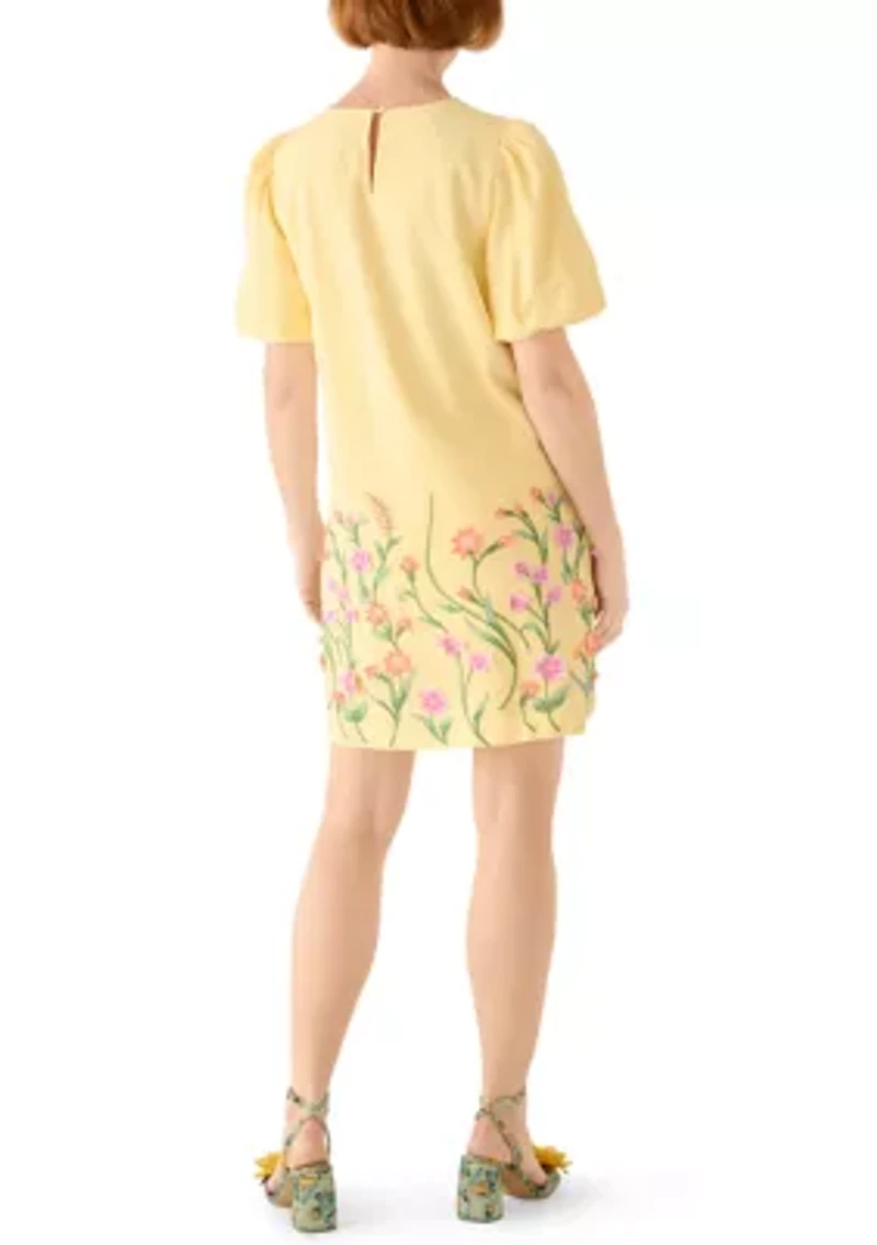 Women's Short Sleeve 3D Floral Dress