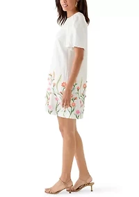 Women's Short Sleeve 3D Floral Dress