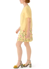 Women's Short Sleeve 3D Floral Dress