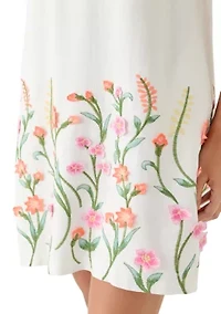 Women's Short Sleeve 3D Floral Dress