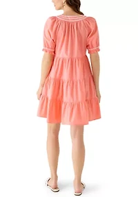 Women's Short Sleeve Peasant Dress