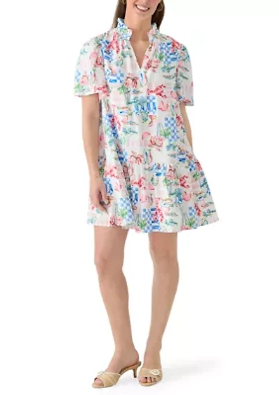 Women's Short Sleeve Print Mini Dress